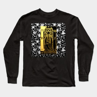 Floral Tarot Print - The High Priestess Long Sleeve T-Shirt